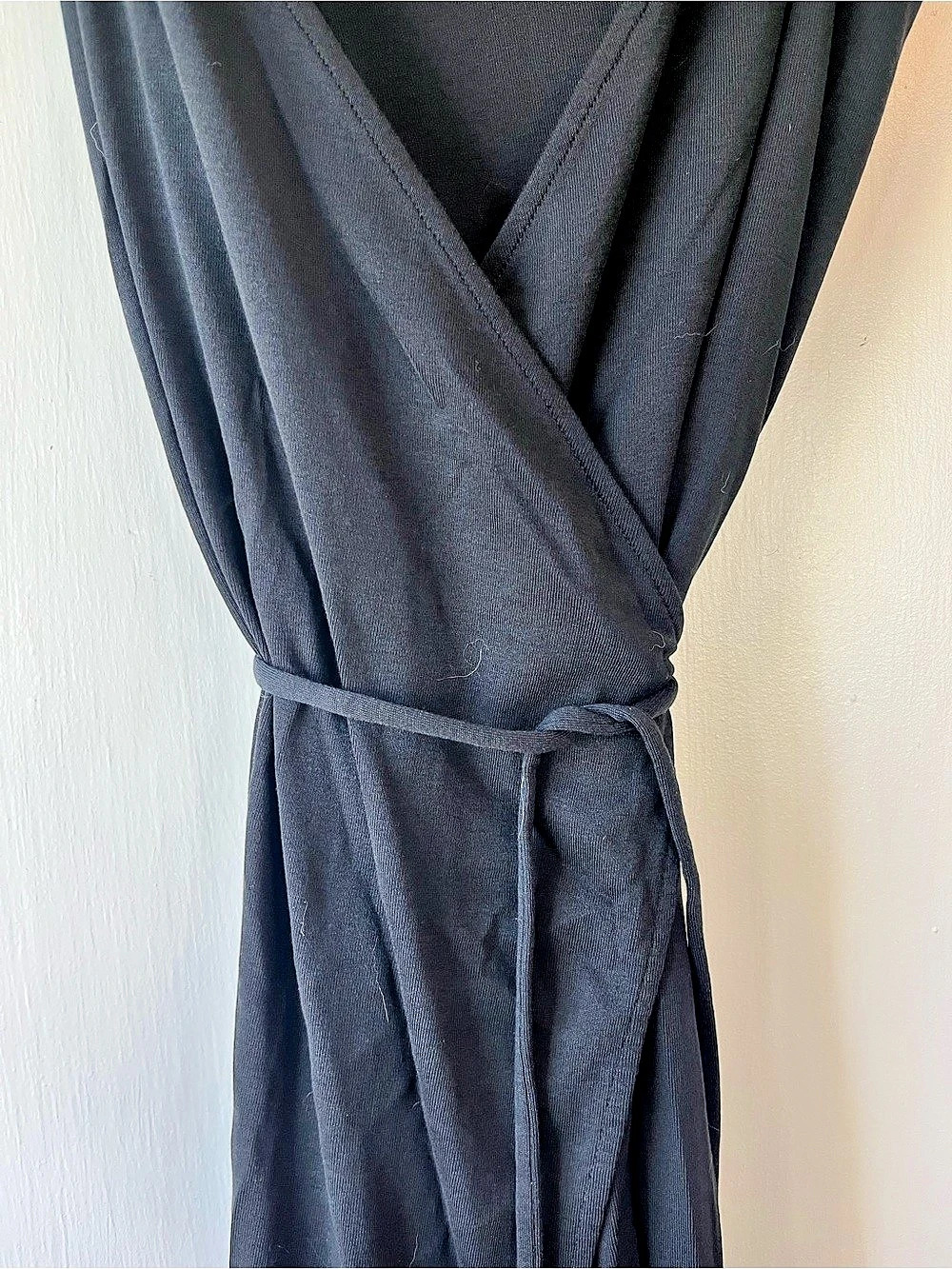 FRAME Morgan Knit Dress Wrap Maxi Dress Black Size Small - Picture 4 of 5